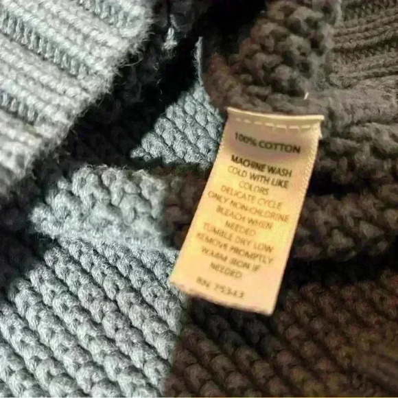 Womens Cynthia Rowley Blue Cable Knit Pullover Sweater Size Medium - Picture 9 of 9